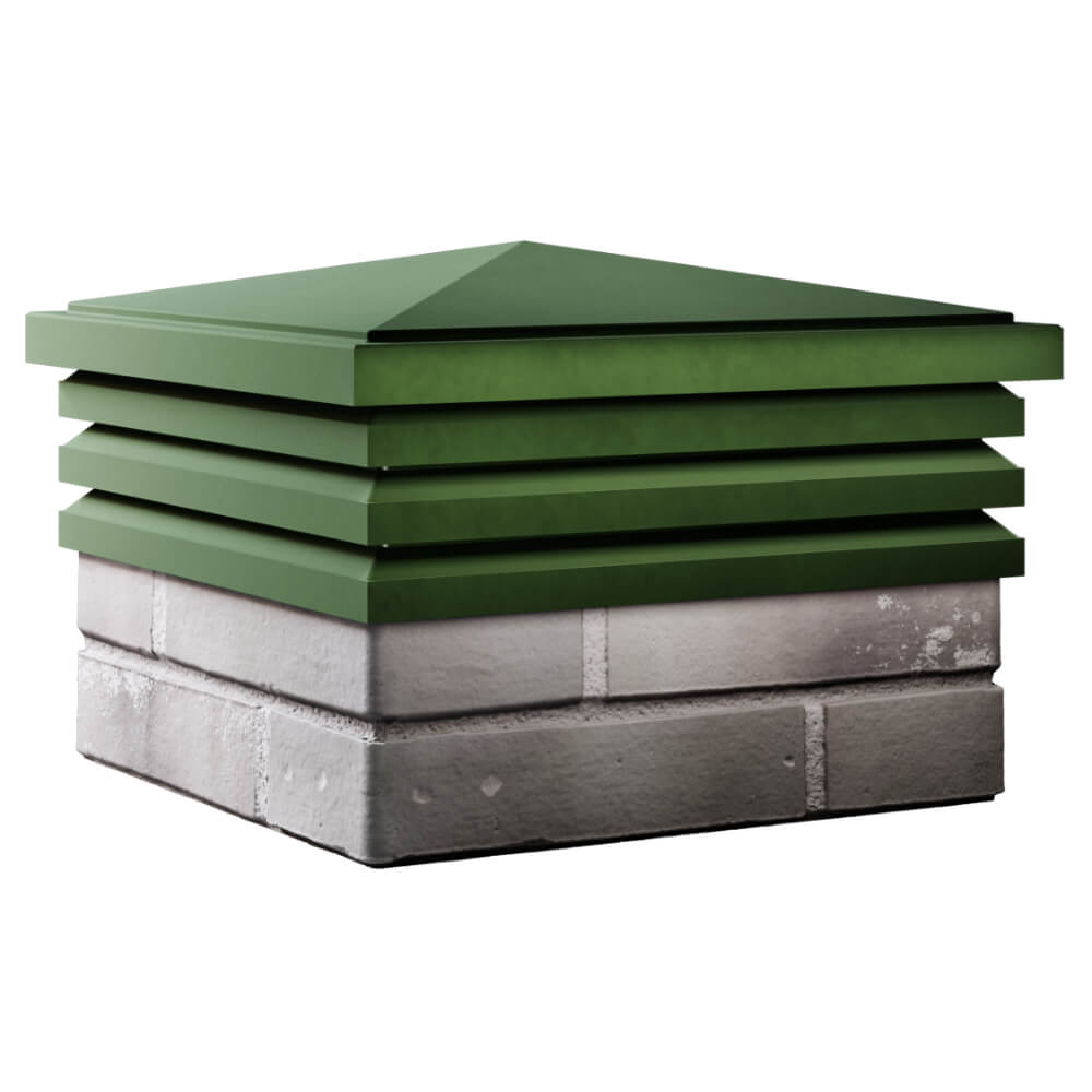 Колпак Zking Бона ХайТек Зеленый на столб 1.5х1.5 кирпича (385х385мм) в Таганроге фото