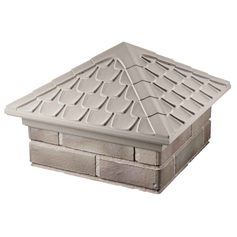 Колпак Zking Эльбрус Бежевый на столб 1.5х1.5 кирпича (385х385мм) в Таганроге фото