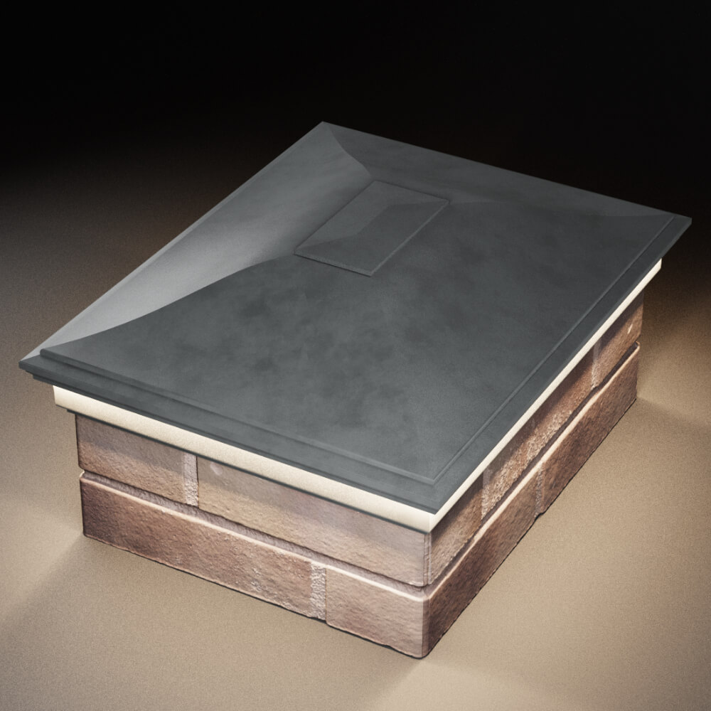 Колпак Zking Монблан Серый на столб 2х1.5 кирпича (515х385мм) c подсветкой в Таганроге фото