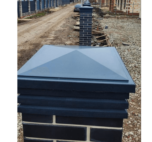 Колпак Zking Бона ХайТек Серый на столб 1.5х1.5 кирпича (385х385мм) в Таганроге фото