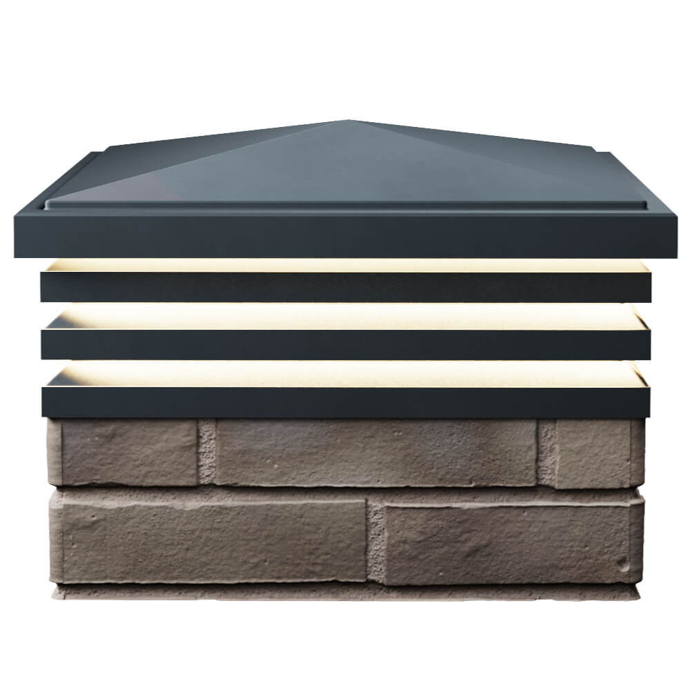 Колпак Zking Бона ХайТек Серый на столб 1.5х1.5 кирпича (385х385мм) с подсветкой в Таганроге фото