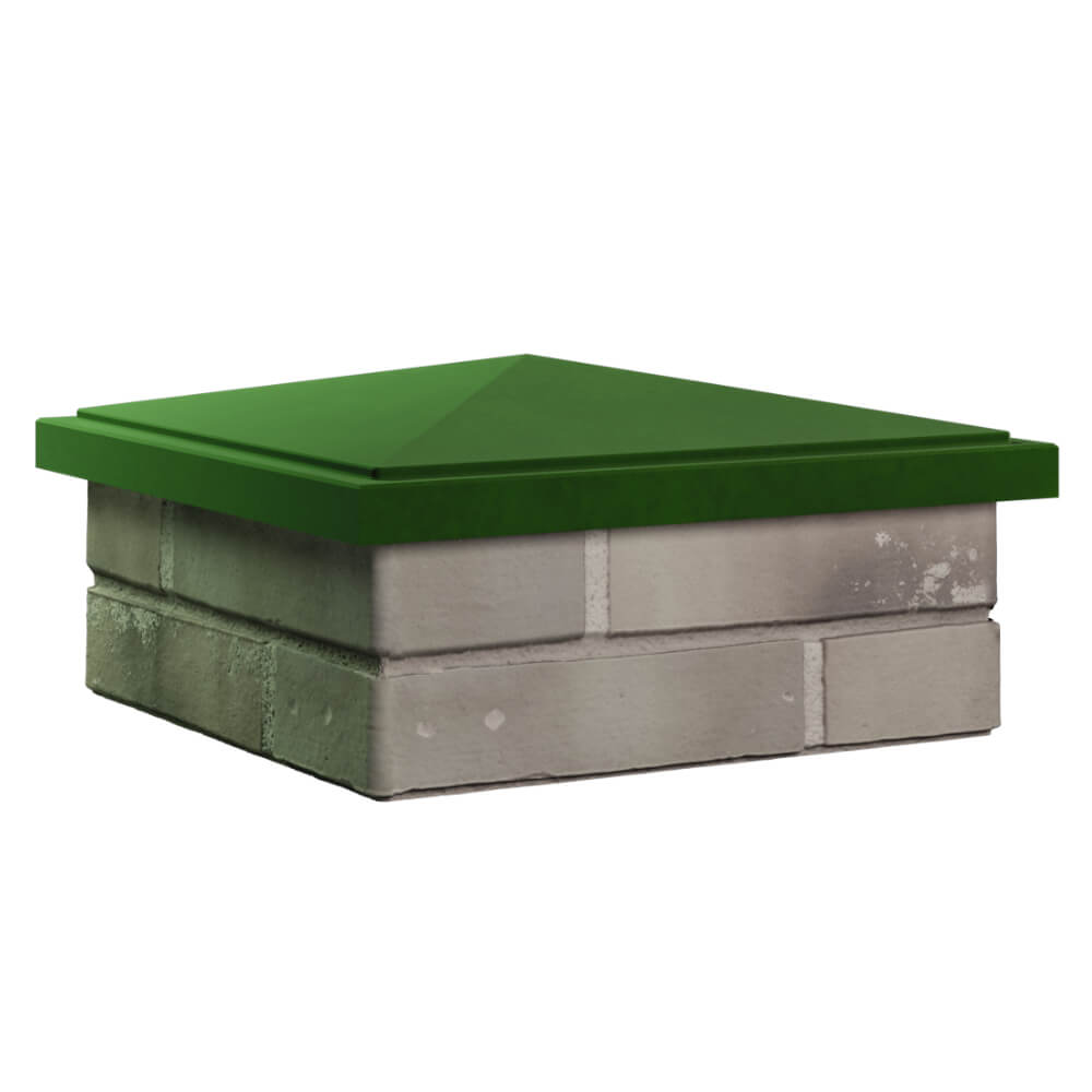 Колпак Zking БонаМоно Зеленый на столб 1.5х1.5 кирпича (385х385, 400х400мм) в Таганроге фото