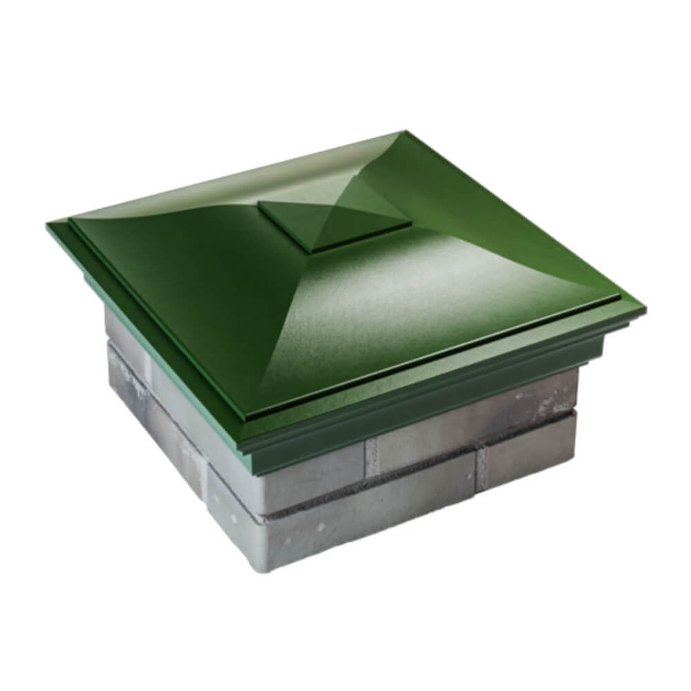 Колпак Zking Монблан Зеленый на столб 1.5х1.5 еврокирпича 0.7НФ (355х355мм) в Таганроге фото