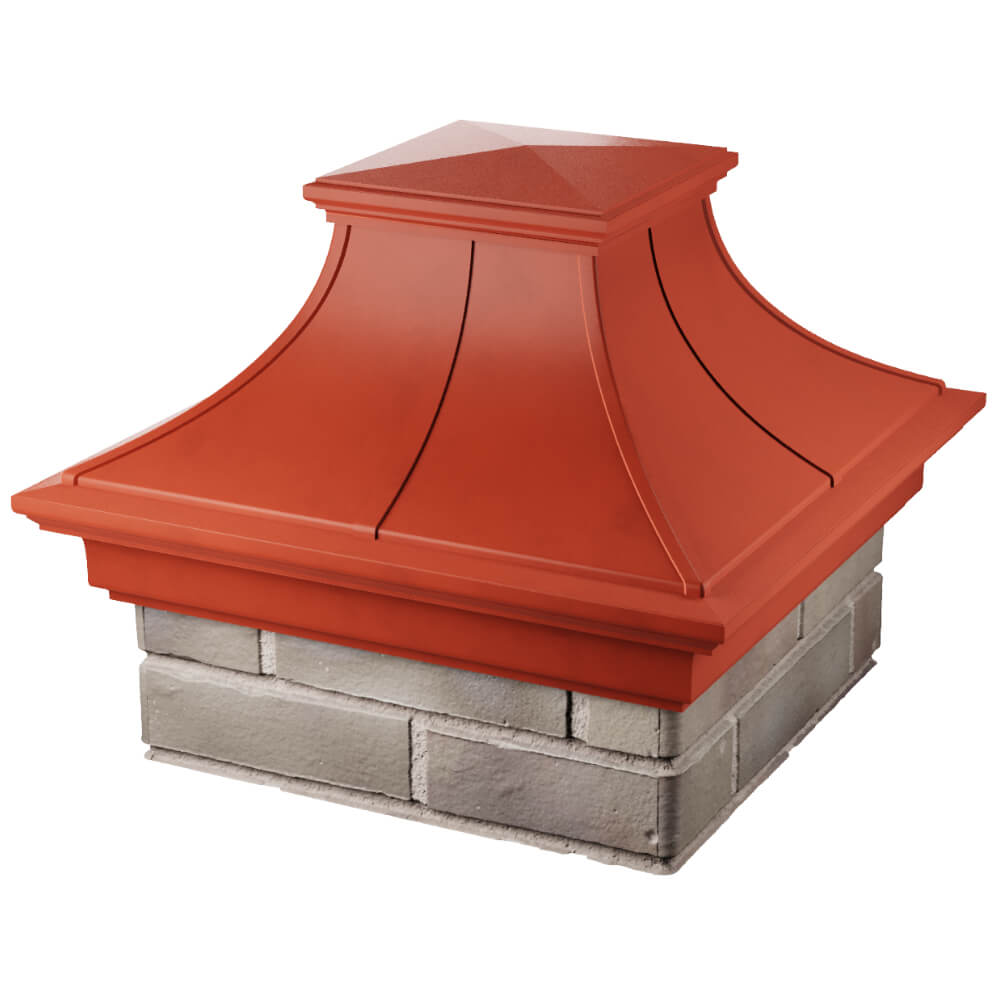 Колпак Zking Монблан Премиум Красный на столб 1.5х1.5 кирпича (385х385мм) в Таганроге фото
