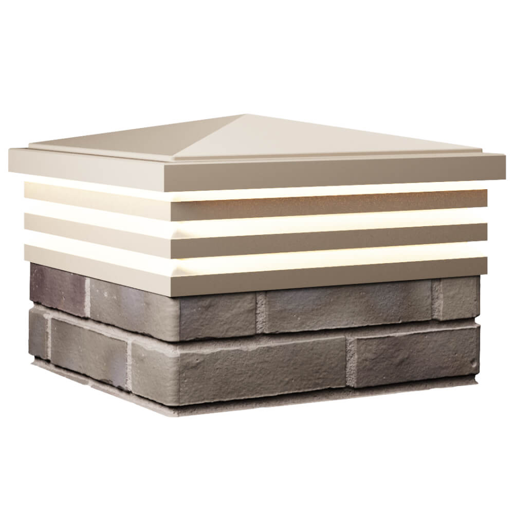 Колпак Zking Бона ХайТек Бежевый на столб 1.5х1.5 кирпича (385х385мм) с подсветкой в Таганроге фото