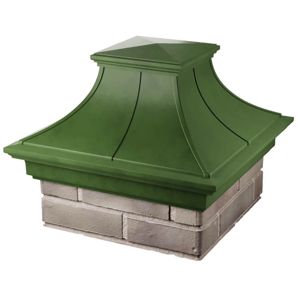 Колпак Zking Монблан Премиум Зеленый на столб 1.5х1.5 кирпича (385х385мм) в Таганроге фото