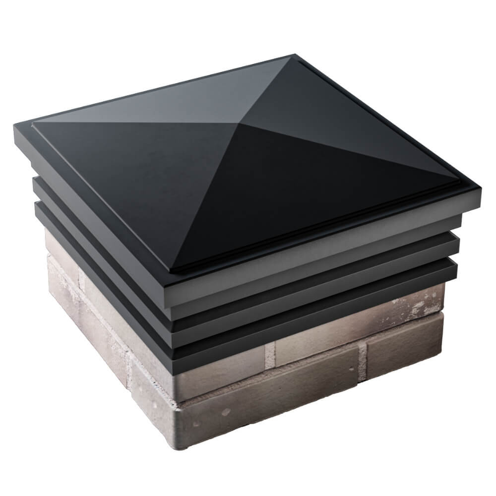 Колпак Zking Бона ХайТек Черный на столб 1.5х1.5 кирпича (385х385мм) в Таганроге фото