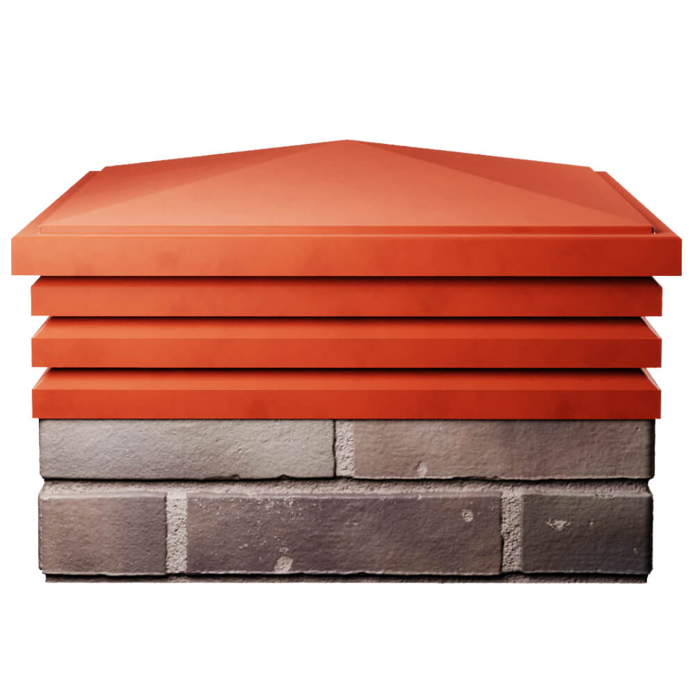 Колпак Zking Бона ХайТек Красный на столб 2х2 кирпича (513х513мм) Таганрог фото