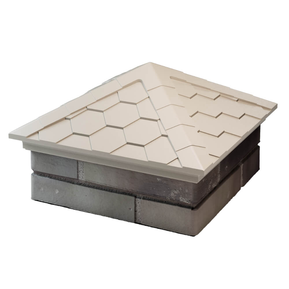 Колпак Zking Эверест Бежевый на столб 1.5х1.5 кирпича (390х390мм) в Таганроге фото