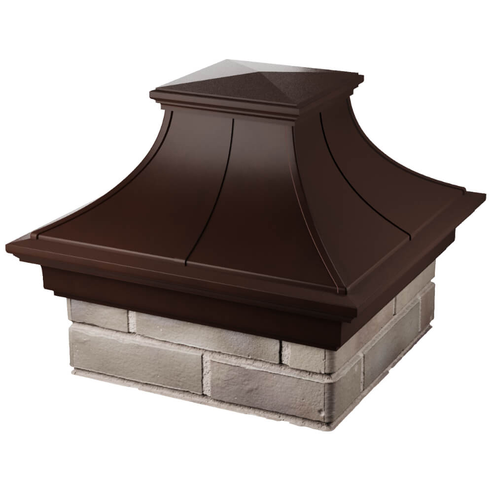 Колпак Zking Монблан Премиум Коричневый на столб 1.5х1.5 кирпича (385х385мм) в Таганроге фото