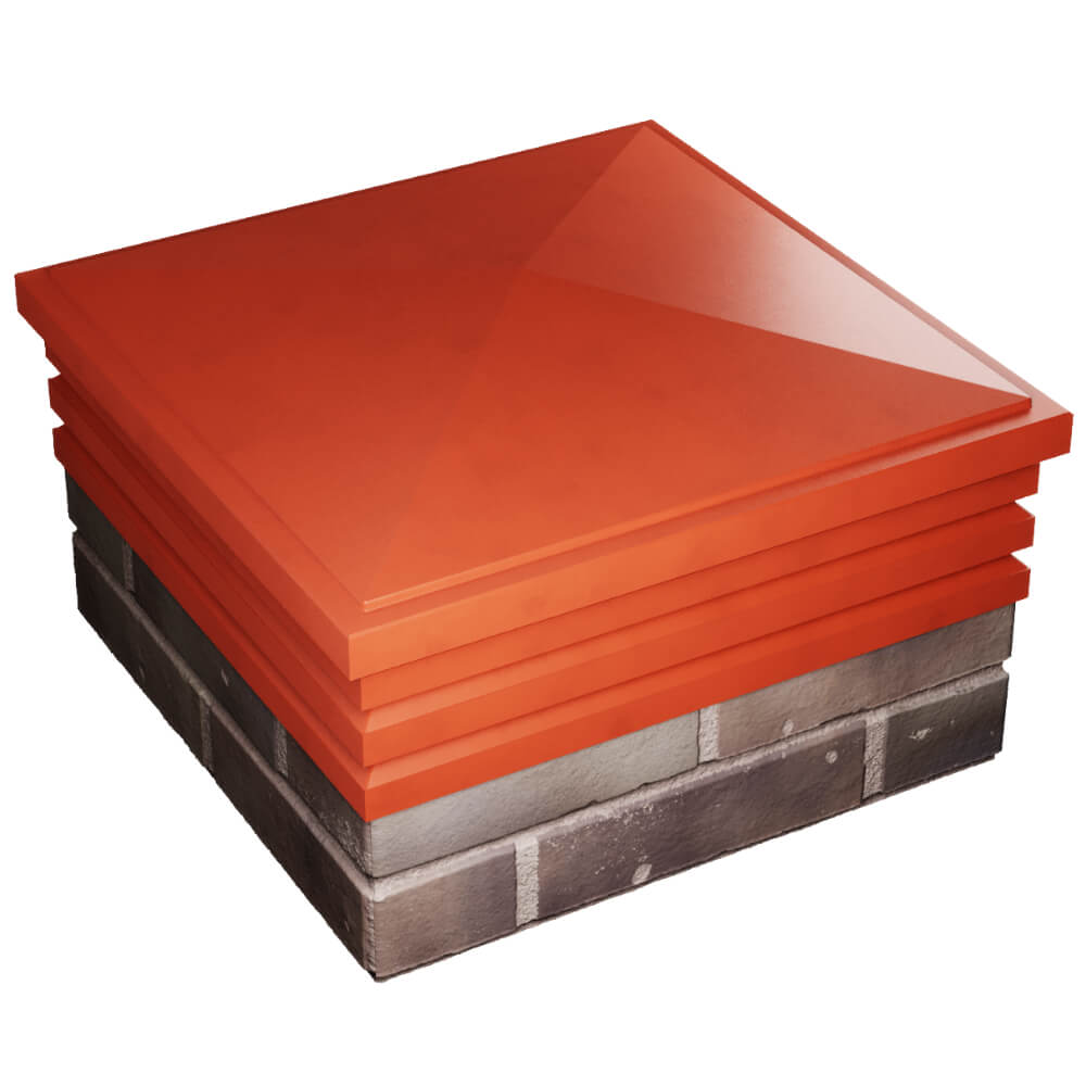 Колпак Zking Бона ХайТек Красный на столб 2х2 кирпича (513х513мм) в Таганроге фото