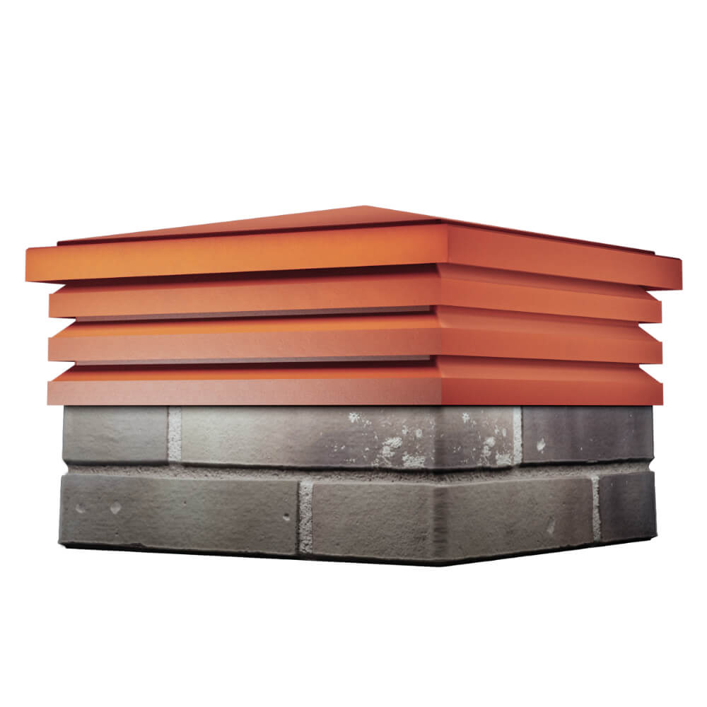 Колпак Zking Бона ХайТек Красный на столб 1.5х1.5 кирпича (385х385мм) в Таганроге фото