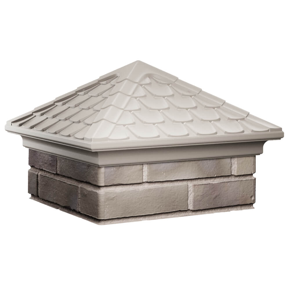 Колпак Zking Эльбрус Бежевый на столб 1.5х1.5 кирпича (385х385мм) в Таганроге фото