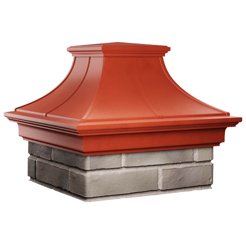 Колпак Zking Монблан Премиум Красный на столб 1.5х1.5 кирпича (385х385мм) в Таганроге фото