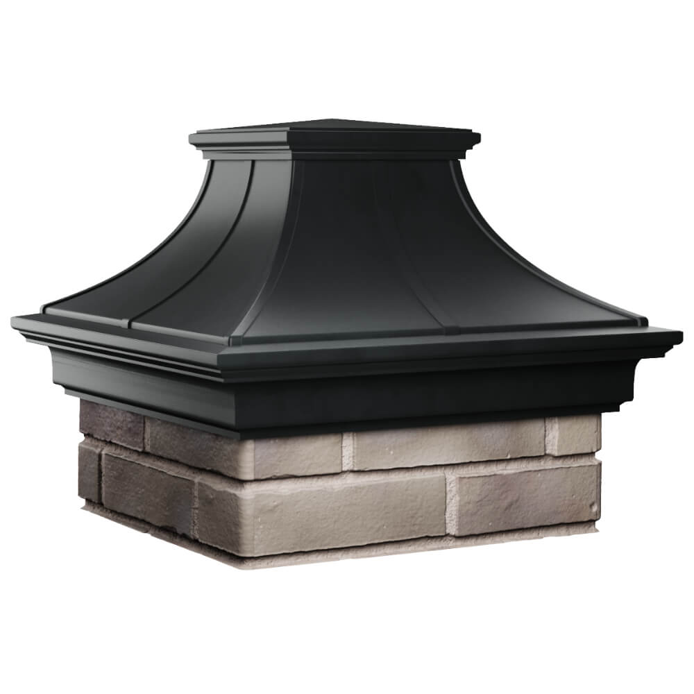 Колпак Zking Монблан Премиум Черный на столб 1.5х1.5 кирпича (385х385мм) в Таганроге фото