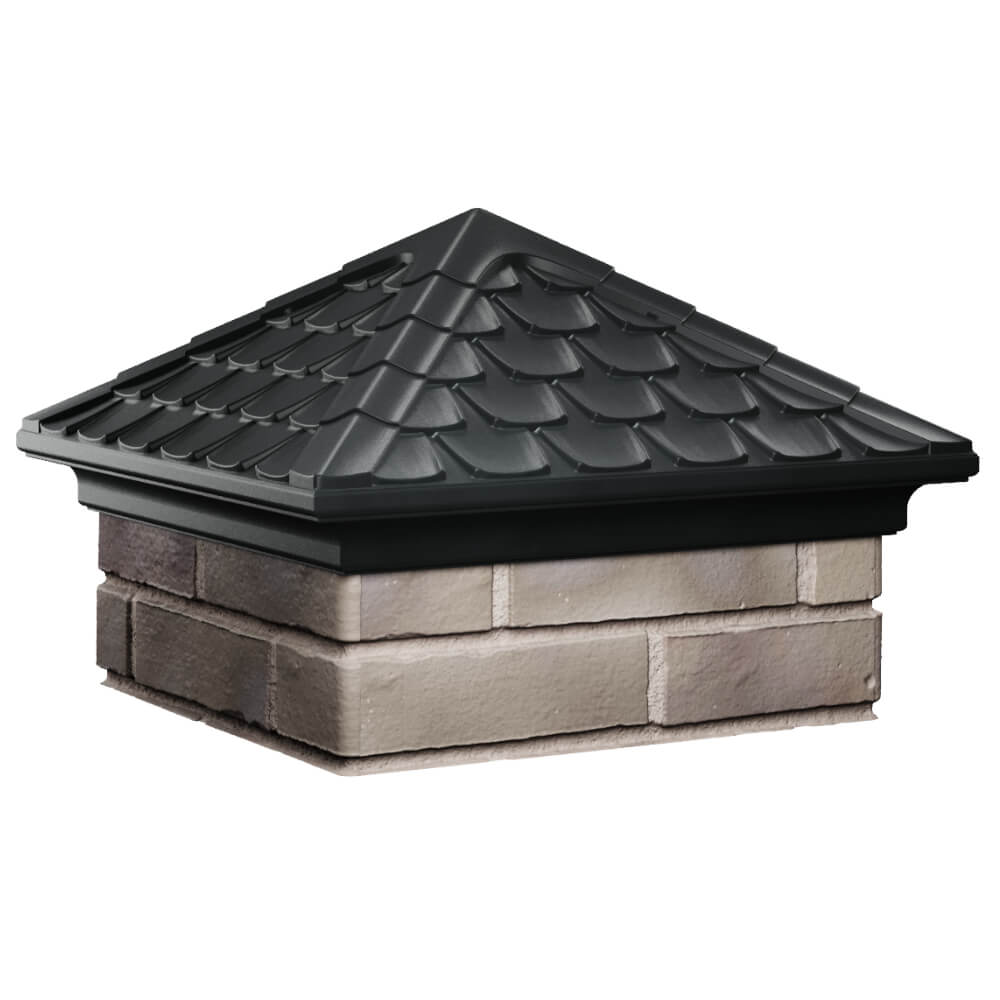 Колпак Zking Эльбрус Черный на столб 1.5х1.5 кирпича (385х385мм) в Таганроге фото