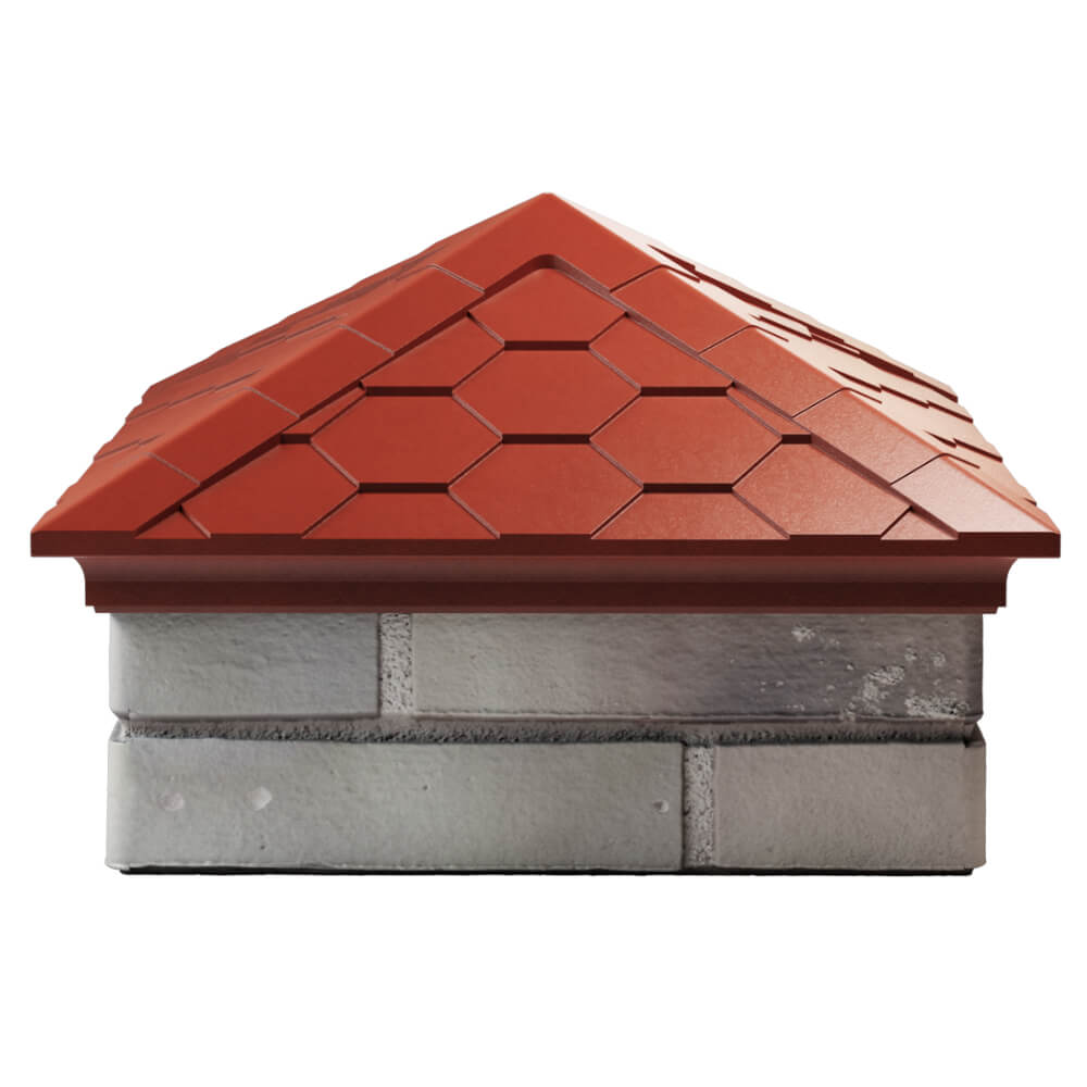 Колпак Zking Эверест Красный на столб 1.5х1.5 кирпича (390х390мм) Таганрог фото