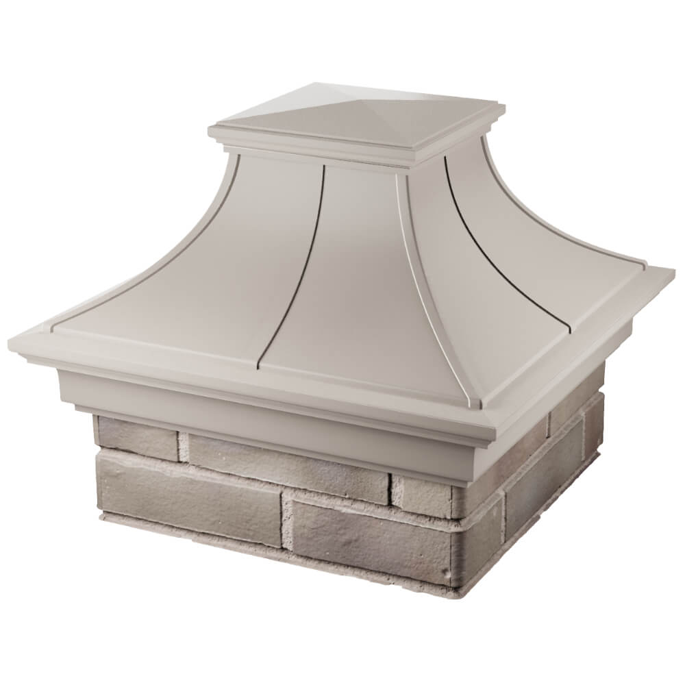 Колпак Zking Монблан Премиум Бежевый на столб 1.5х1.5 кирпича (385х385мм) в Таганроге фото