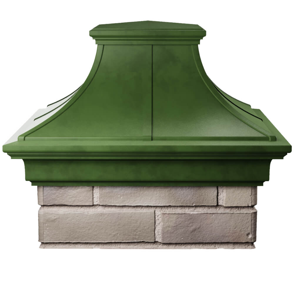 Колпак Zking Монблан Премиум Зеленый на столб 1.5х1.5 кирпича (385х385мм) Таганрог фото