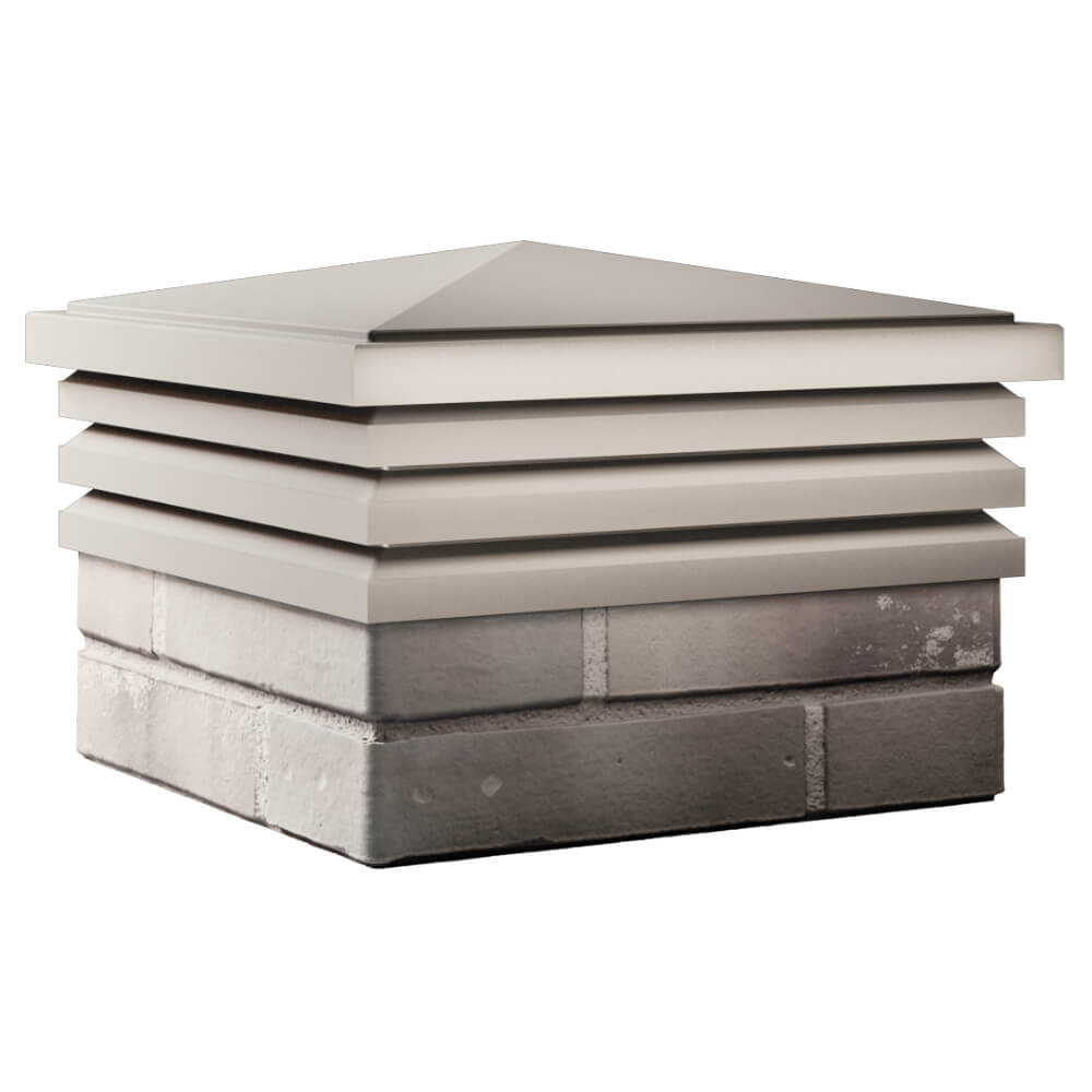 Колпак Zking Бона ХайТек Бежевый на столб 1.5х1.5 кирпича (385х385мм) в Таганроге фото