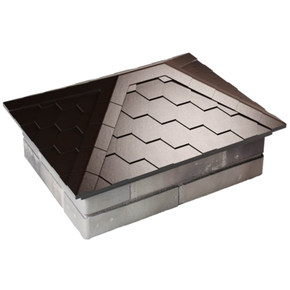 Колпак Zking Эверест Коричневый на столб 2х1.5 кирпича (520х390мм) Таганрог фото