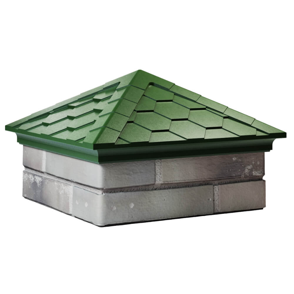 Колпак Zking Эверест Зеленый на столб 1.5х1.5 кирпича (390х390мм) в Таганроге фото