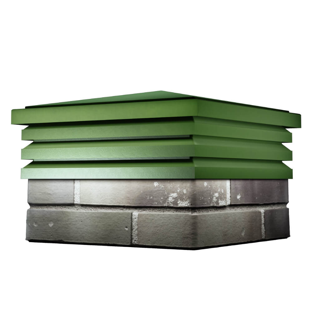 Колпак Zking Бона ХайТек Зеленый на столб 1.5х1.5 кирпича (385х385мм) в Таганроге фото