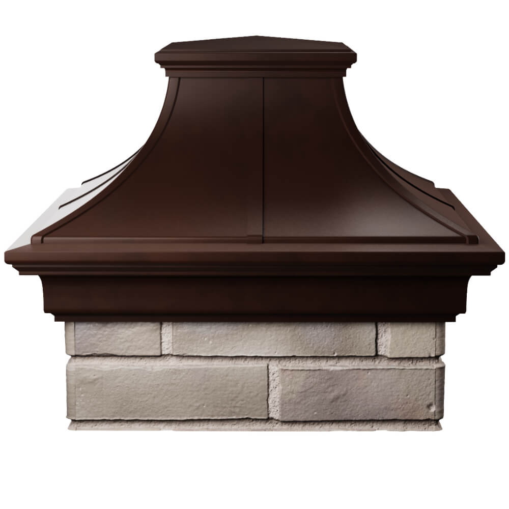 Колпак Zking Монблан Премиум Коричневый на столб 1.5х1.5 кирпича (385х385мм) Таганрог фото