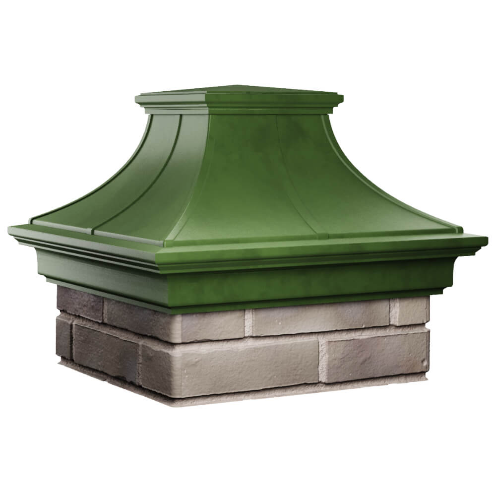 Колпак Zking Монблан Премиум Зеленый на столб 1.5х1.5 кирпича (385х385мм) в Таганроге фото