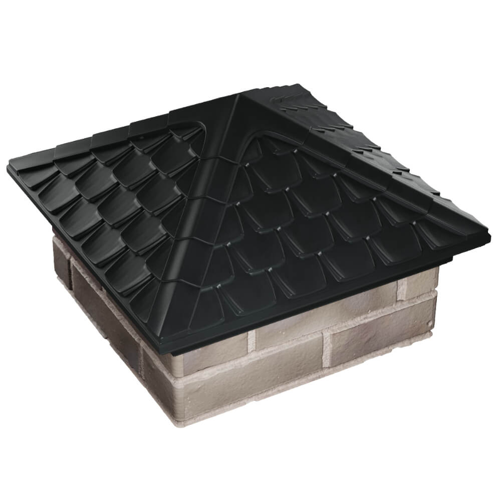 Колпак Zking Эльбрус Черный на столб 1.5х1.5 кирпича (385х385мм) в Таганроге фото