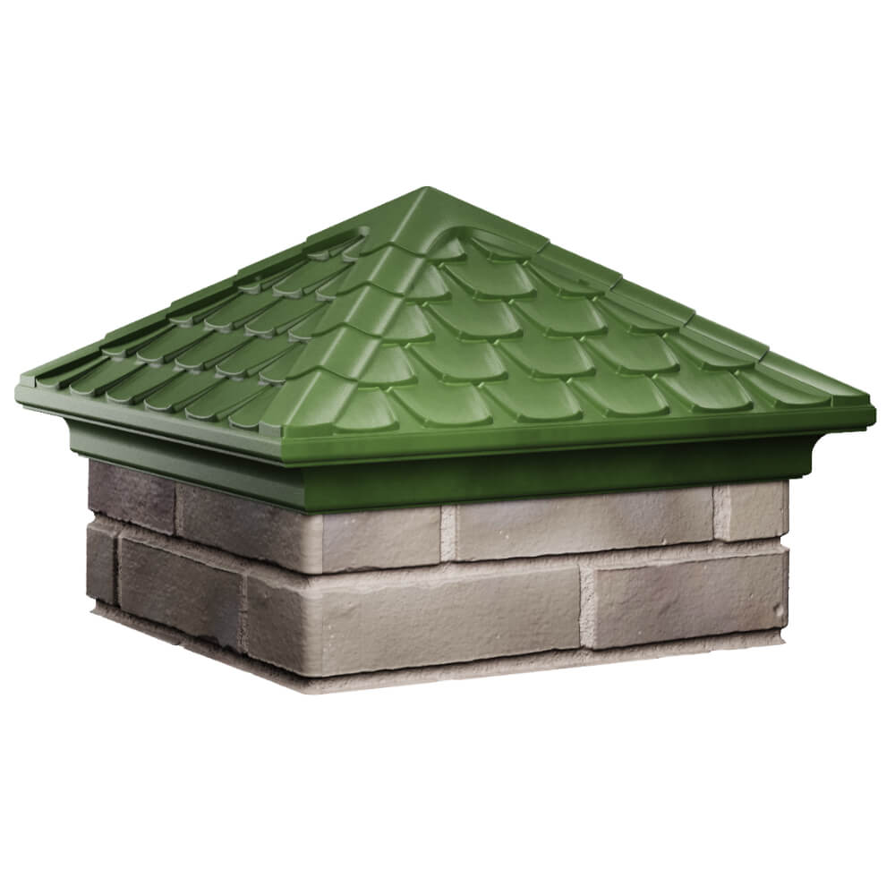 Колпак Zking Эльбрус Зеленый на столб 1.5х1.5 кирпича (385х385мм) в Таганроге фото