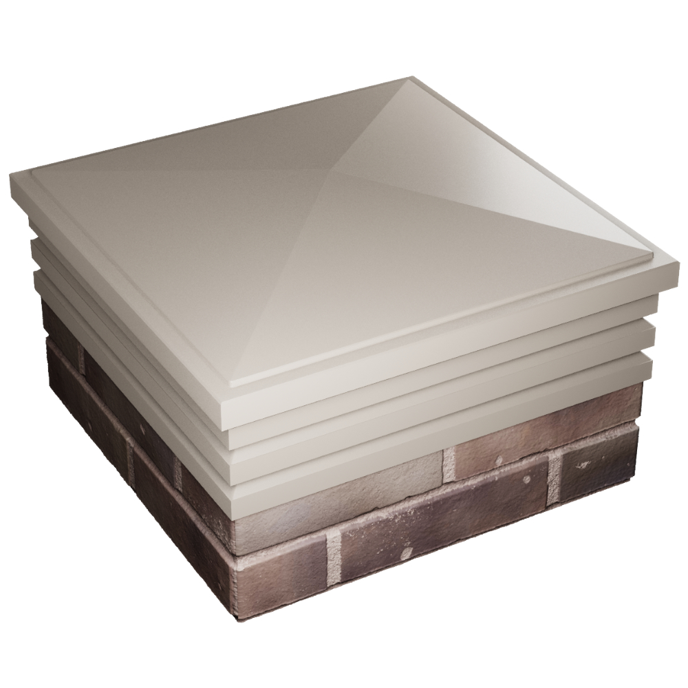 Колпак Zking Бона ХайТек Бежевый на столб 2х2 кирпича (513х513мм) в Таганроге фото