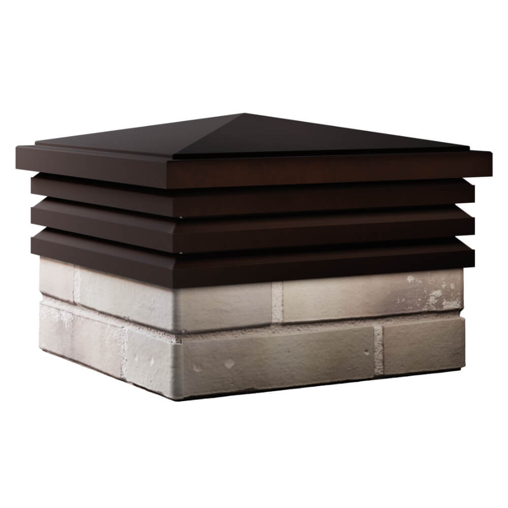 Колпак Zking Бона ХайТек Коричневый на столб 1.5х1.5 кирпича (385х385мм) в Таганроге фото