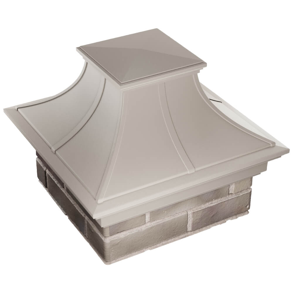 Колпак Zking Монблан Премиум Бежевый на столб 1.5х1.5 кирпича (385х385мм) в Таганроге фото