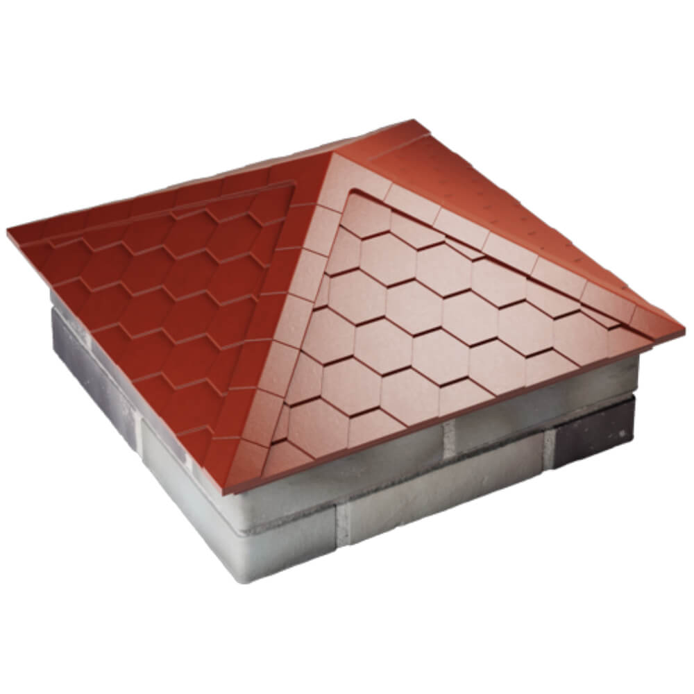 Колпак Zking Эверест Красный на столб 2х2 кирпича (535х535мм) Таганрог фото